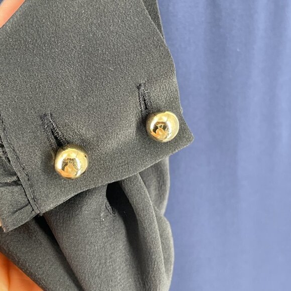 Kate Spade Silk Colorblock Black Blue Popover Shift Career Dress Pockets Small - Picture 6 of 8